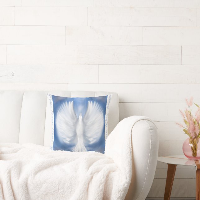 Peace Christmas Holiday New Years Dove Flat Card Throw Pillow (Couch)