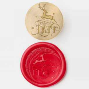 Peace Christmas Leaping Deer Card Invitation Wax Seal Stamp