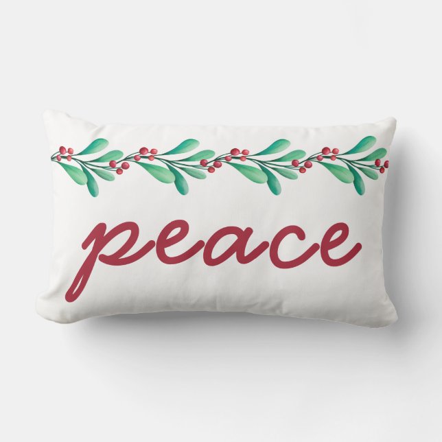 Peace Christmas  Lumbar Pillow (Front)