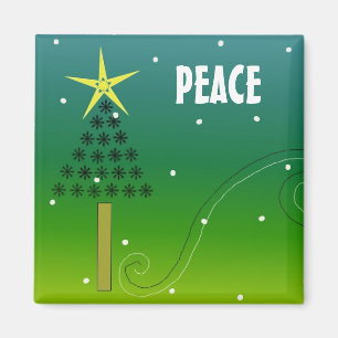 Peace Christmas Tree Magnet