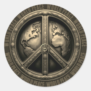 Peace classic round sticker