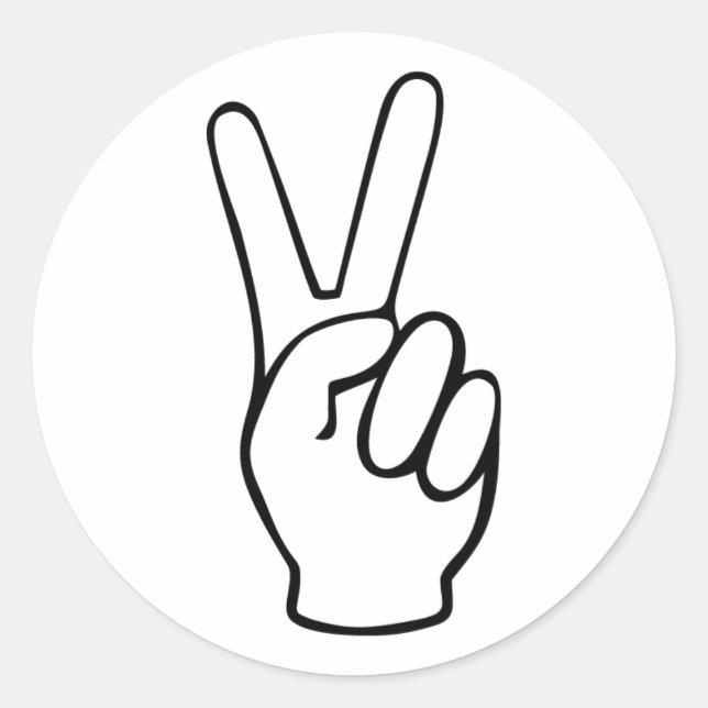 peace classic round sticker (Front)