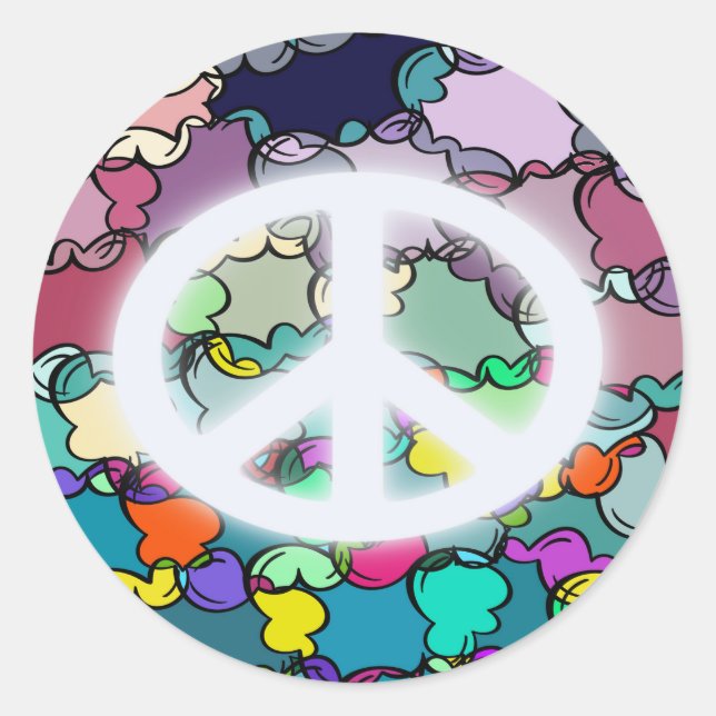 peace cloud classic round sticker (Front)