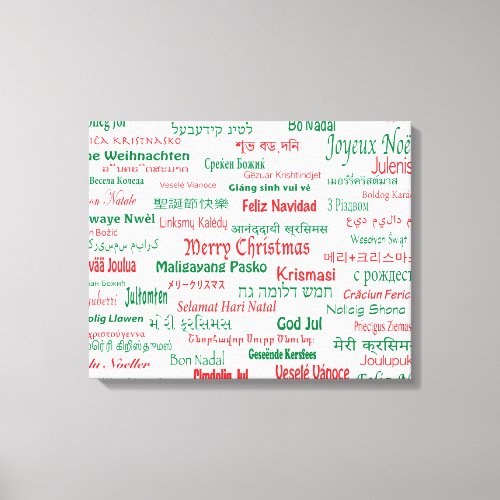 Peace Coexist Happy Merry Christmas Many Languages Canvas Print