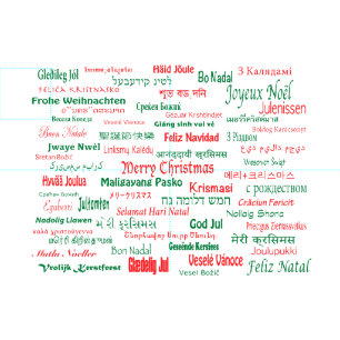 Peace Coexist Happy Merry Christmas Many Languages Fabric