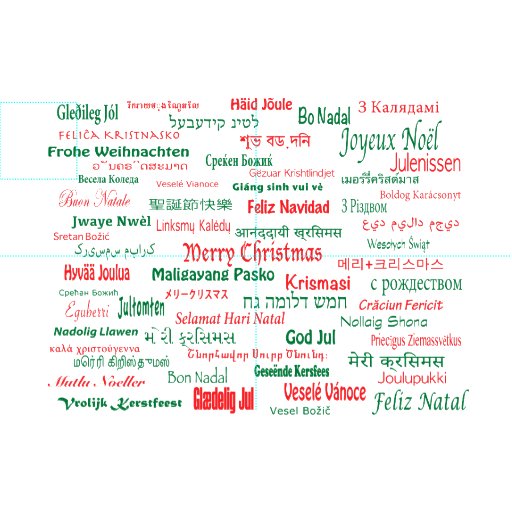Peace Coexist Happy Merry Christmas Many Languages Fabric