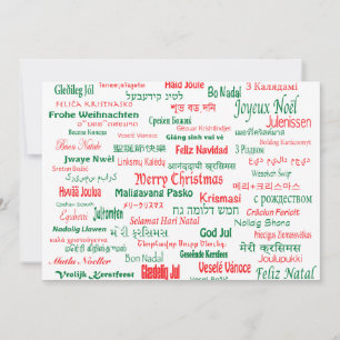 Peace Coexist Happy Merry Christmas Many Languages Holiday Card