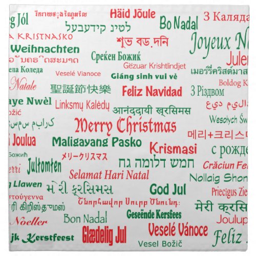 Peace Coexist Happy Merry Christmas Many Languages Napkin