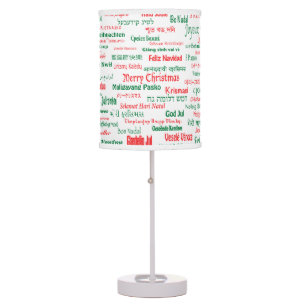 Peace Coexist Happy Merry Christmas Many Languages Table Lamp