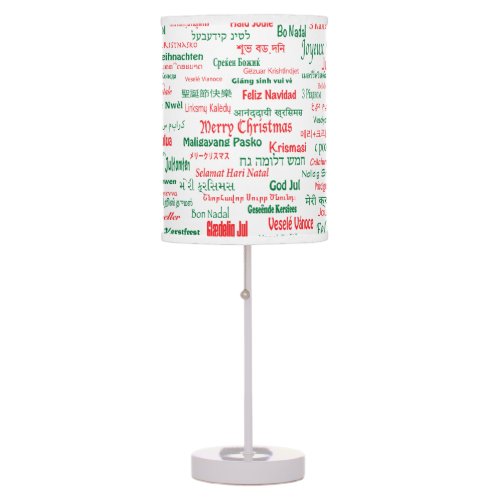 Peace Coexist Happy Merry Christmas Many Languages Table Lamp