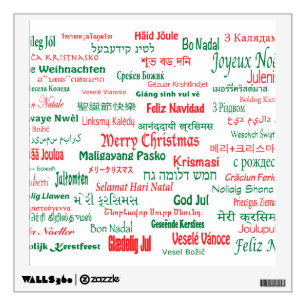 Peace Coexist Happy Merry Christmas Many Languages Wall Decal