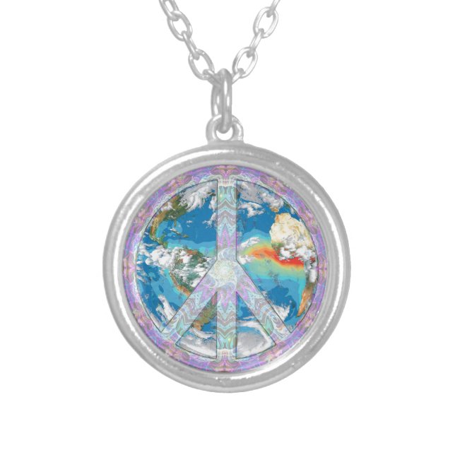 Peace - Coexist Silver Plated Necklace (Front)