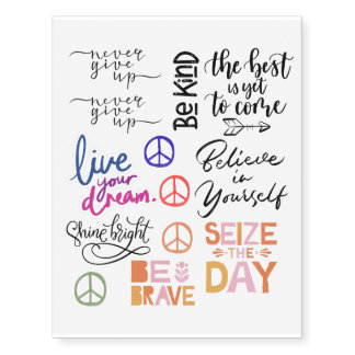 Peace Colors/ Positive mix Temporary Tattoos