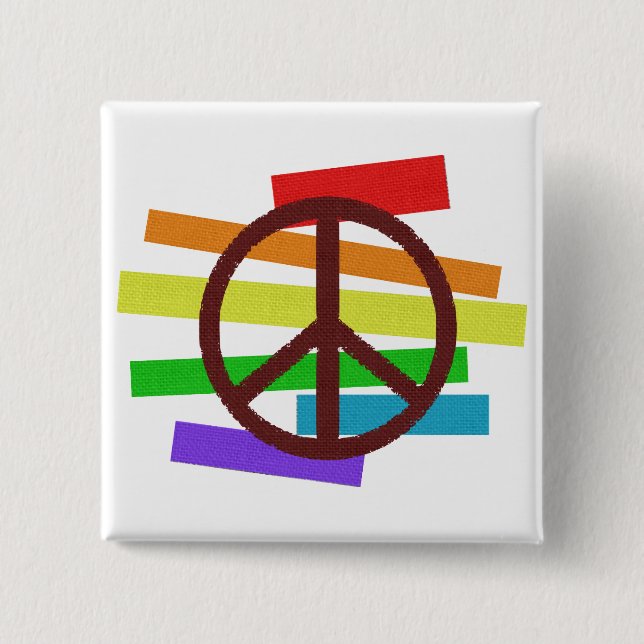 peace colour flag cloth-like button (Front)