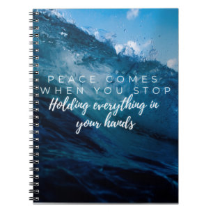 Peace comes when... Christian typography  Notebook