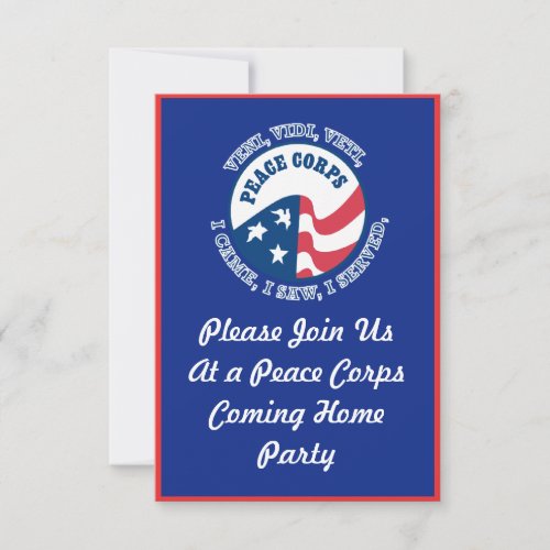 Peace Corps Coming Home Party Invitation