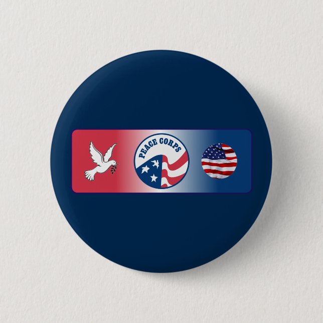 Peace Corps Dove Shield Pinback Button (Front)