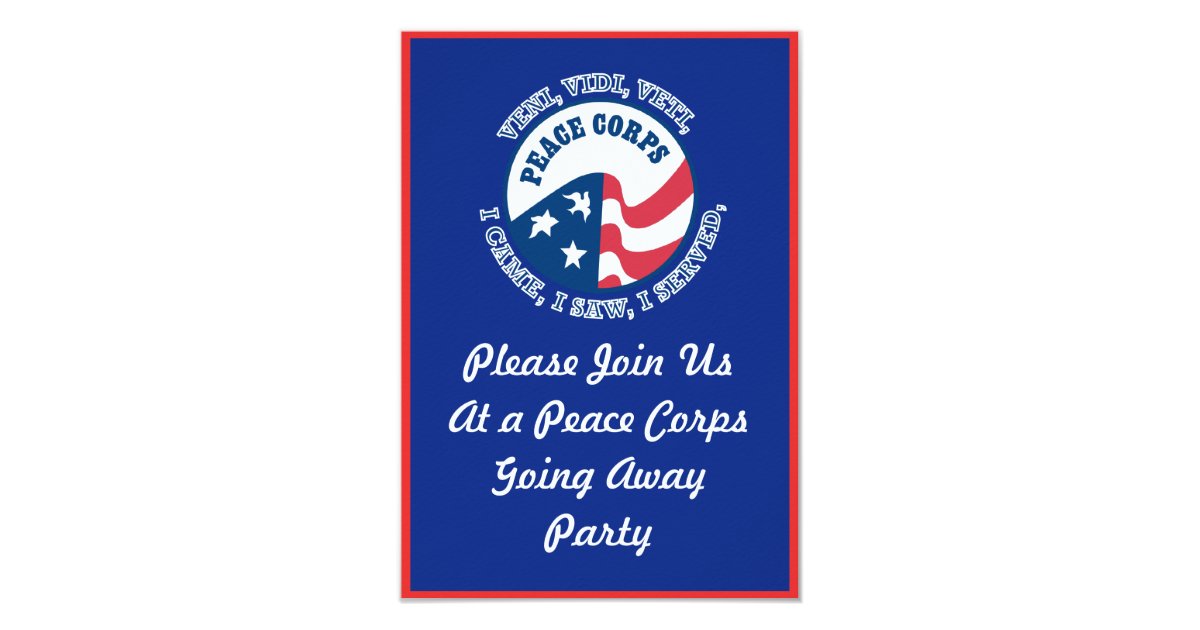 Peace Corps Going Away Party Invitation Zazzle Peace Corps Going Away Party Invitation Zazzle