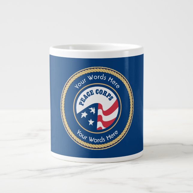 Peace Corps Universal Rope Shield Large Coffee Mug (Front)