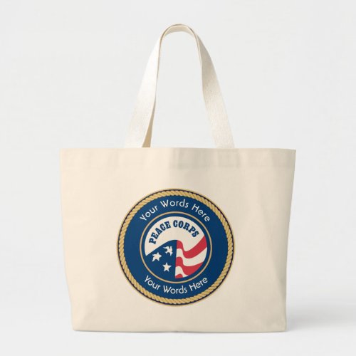 Peace Corps Universal Rope Shield Large Tote Bag