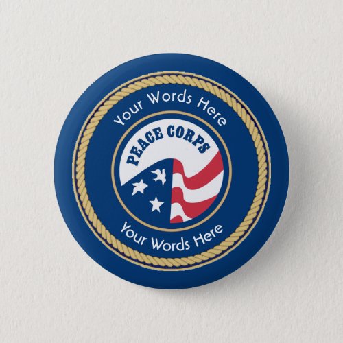 Peace Corps Universal Rope Shield Pinback Button