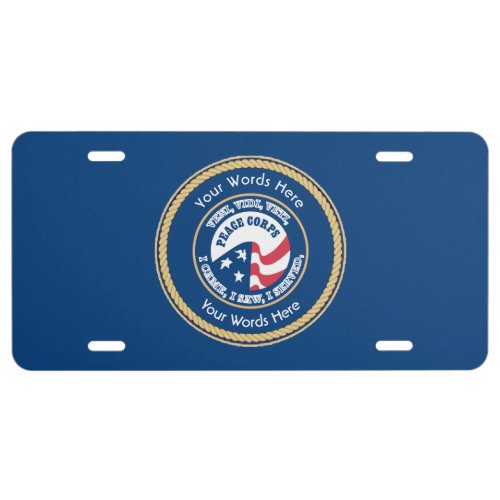 Peace Corps VVV Universal Shield License Plate