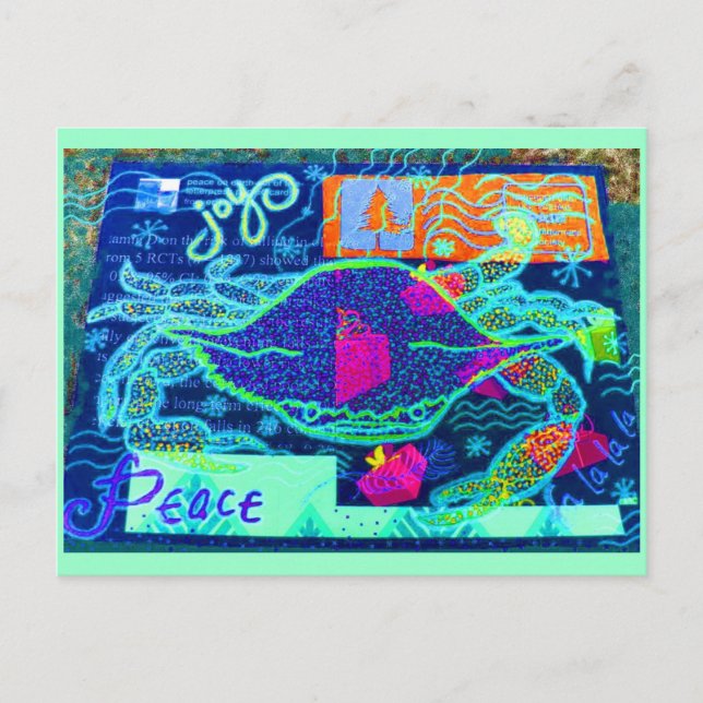 Peace Crab Collage Postcard (Front)