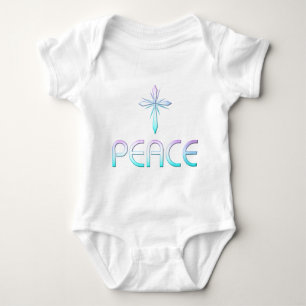Peace Cross Christian Baby Bodysuit