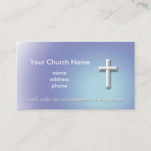 Customizable Peace Cross Christian Business Card