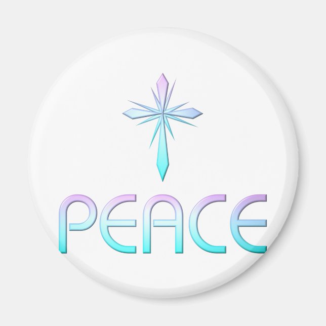 Peace Cross Christian Magnet (Front)