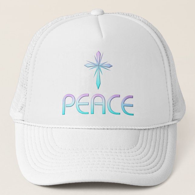 Peace Cross Christian Trucker Hat (Front)