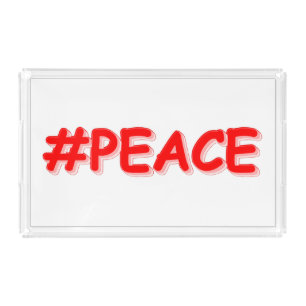 "#PEACE" Cute Design. Buy Now Acrylic Tray