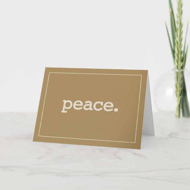 Peace Definition Simple Brown Card (Front)