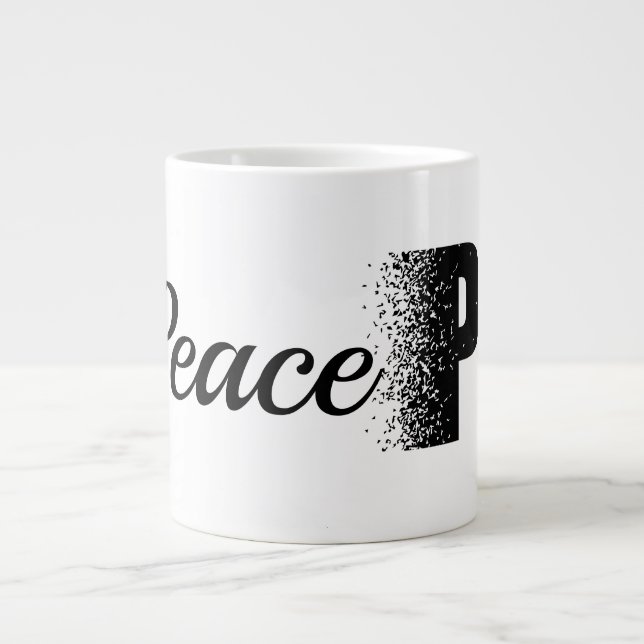 Peace Disintegration Effect Typography  Mug (Front)