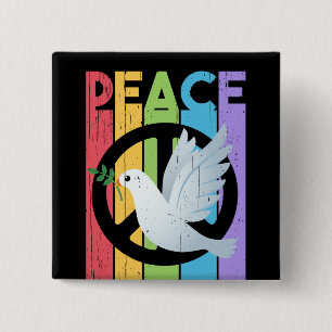 Peace: distressed typography with dove button