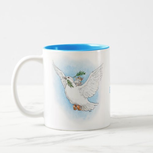 Peace dove and mouse mug
