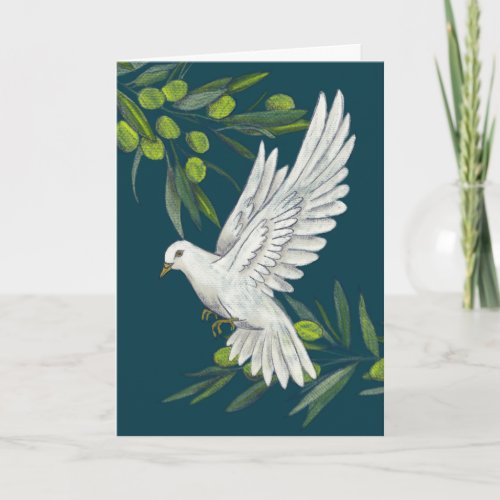 Peace Dove and Olive Branches Greeting Card