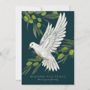 Peace Dove and Olive Branches Holiday Card