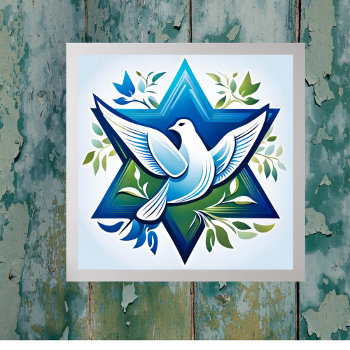 Peace Dove And Star Of David Poster by angelandspot at Zazzle