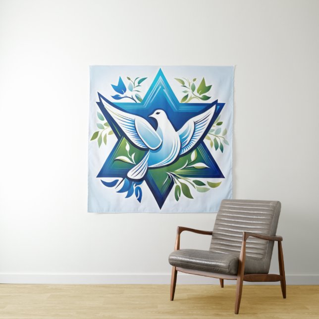 Peace Dove and Star of David Tapestry (In Situ)