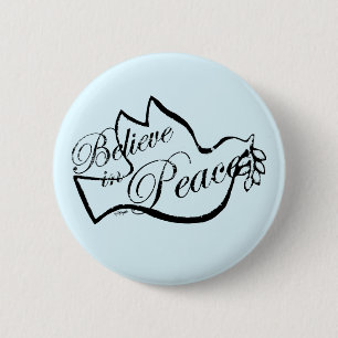 Peace Dove Believe In Peace Button