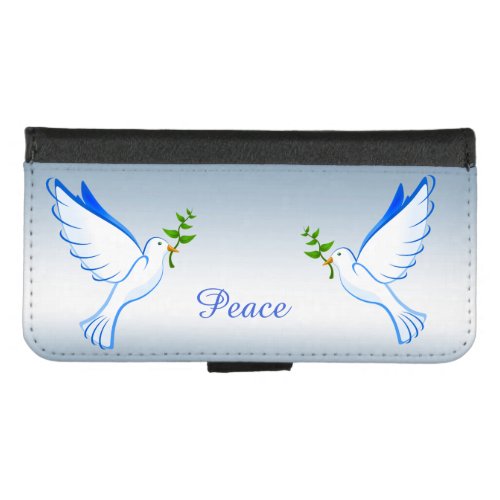 Peace Dove Blue iPhone 87 Wallet Case