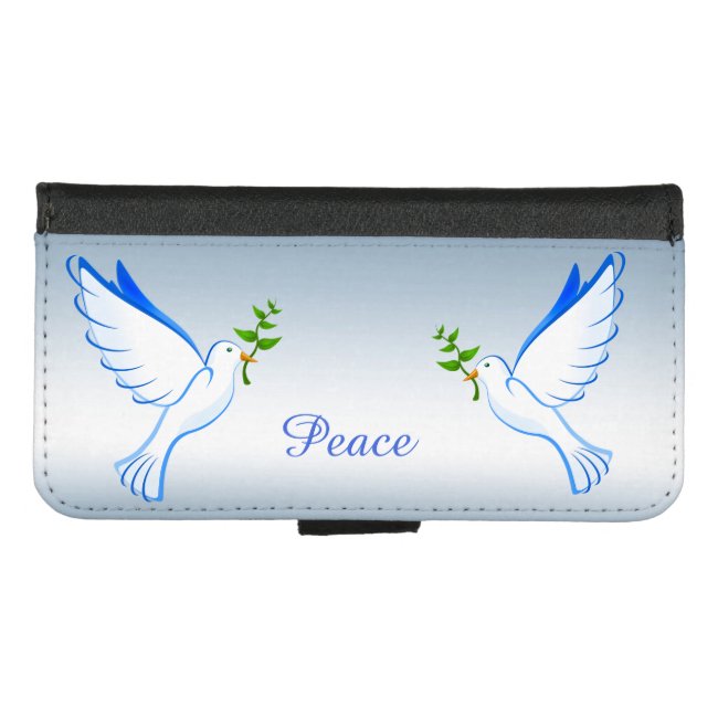Peace Dove Blue iPhone 8/7 Wallet Case