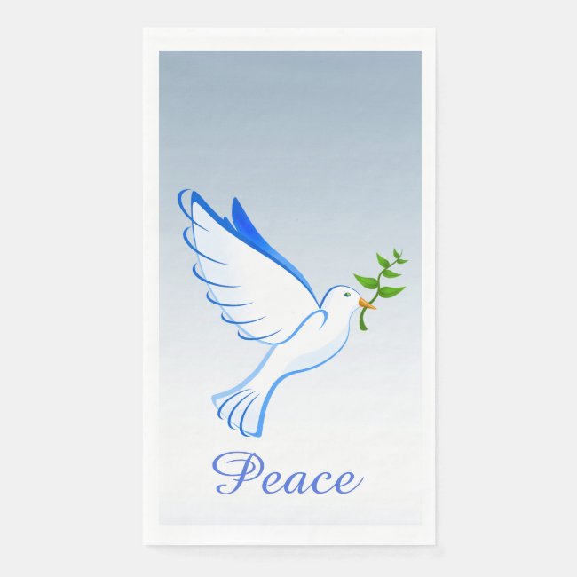 Peace Dove Blue Paper Guest Towel