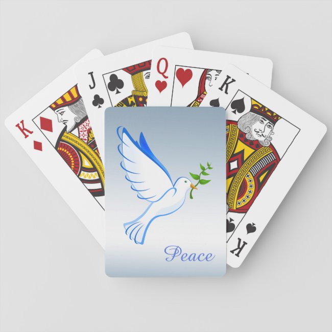 Peace Dove Blue Playing Cards