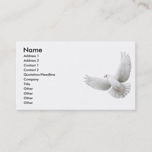 Customizable Peace Dove Business Card