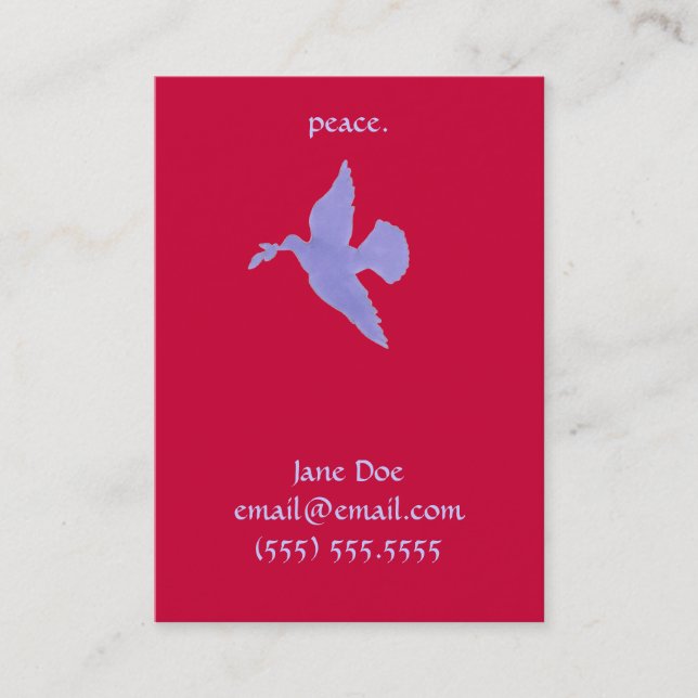 Peace Dove Calling Card (Front)