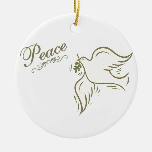 Peace Dove Ceramic Ornament (Front)