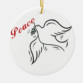 Peace Dove Ceramic Ornament by OneStopGiftShop at Zazzle