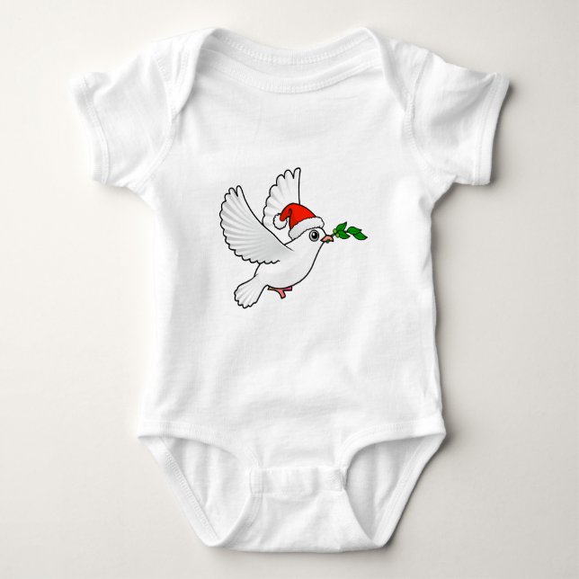 Peace Dove Christmas Baby Bodysuit (Front)